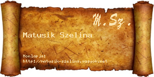 Matusik Szelina névjegykártya